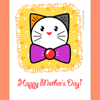 Ozzi Cat Magazine DIY printable greeting card for Mothers Day celebration