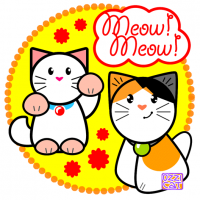 (#03) Happy Day "Meow! Meow!" - Custom Cat Cake - Ozzi Cat - Ozzi Kitty