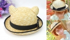 Adorable Cat Straw Hat With Ears. Cat Lady’s Must Have For Summer