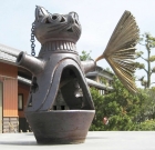 All Things Cats: Unusual Metal Cat Figurine at Toyota, Japan