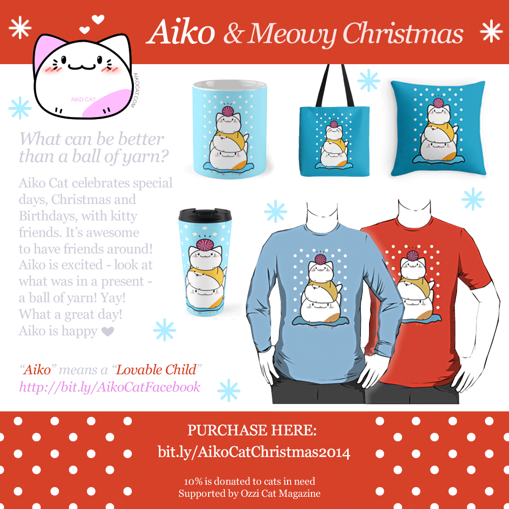 Kawaii Aiko Cat - Christmas and Birthday