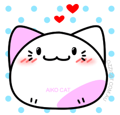 Aiko Cat - Ozzi Cat Magazine - lovable fur child - blue dots - gift
