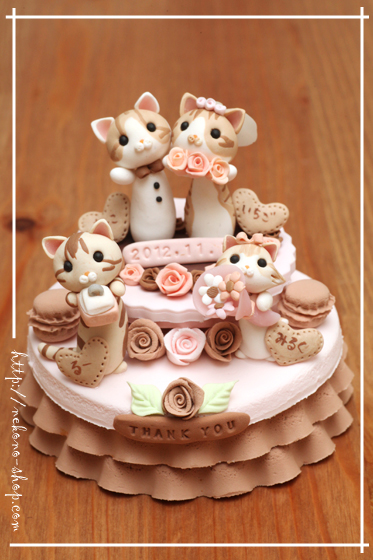 Nekono Shop - Kawaii Wedding Cake Cat Figurines From Japan - Cat Lover Gift