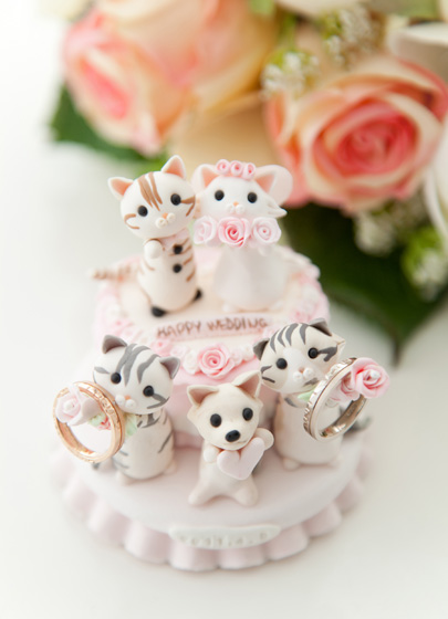 Nekono Shop - Kawaii Wedding Cake Cat Figurines From Japan - Cat Lover Gift