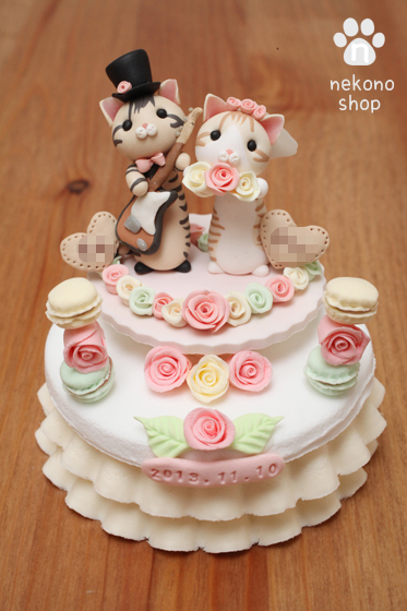 Nekono Shop - Kawaii Wedding Cake Cat Figurines From Japan - Cat Lover Gift