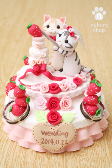 Nekono Shop - Kawaii Wedding Cake Cat Figurines From Japan - Cat Lover Gift