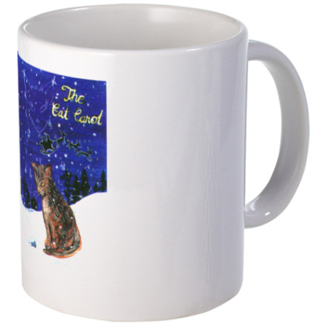 Gift for Cat Lover - Christmas Song - The Cat Carol - mug with cat