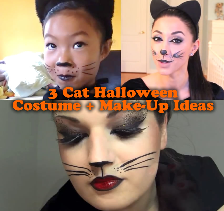 3 Cute Cat Halloween Costume And Make-Up Ideas For Kids And Adults