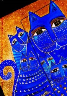 Smythe Sewn Fantastic Felines Mediterranean Cats Lined Mini Wrap