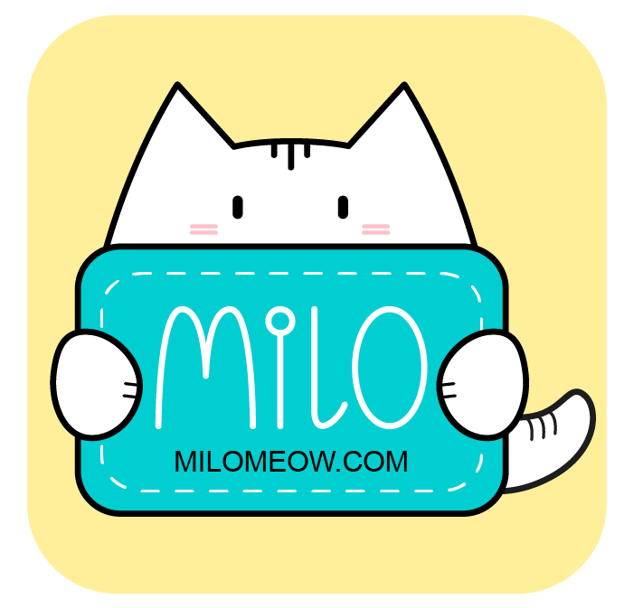 Milo Meow - Cute Cat Stationery and Cat Stickers. Copyright OZZI CAT. Design by Natalie Krotova
