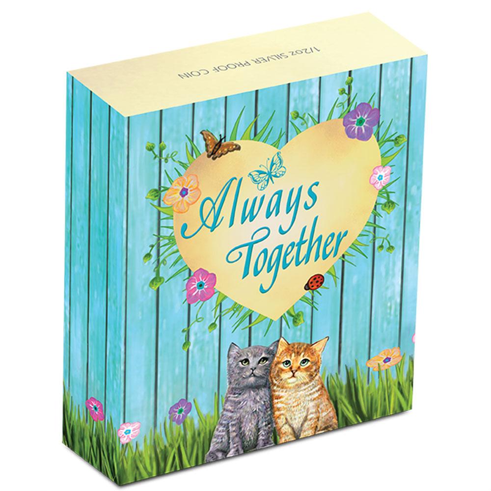 Perth Mint - cats - Always Together 2015 - half ounce silver coin - shipper