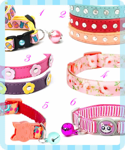 cat collar - Easter colour - release safety clip breakaway - bell - Blueberry Pet