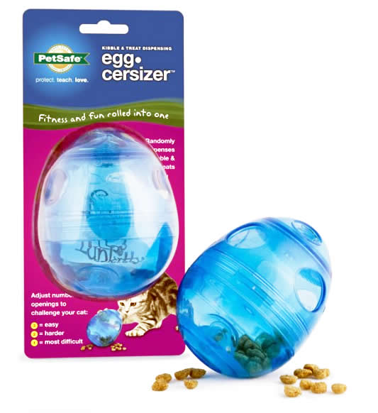 PetSafe Egg-Cersizer Cat Toy - Cat slow puzzle feeder - food dispenser - treat toy