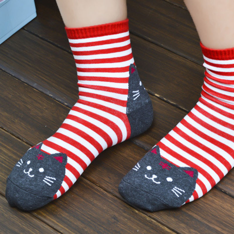 Cute cozy cat-themed cat socks for cat ladies