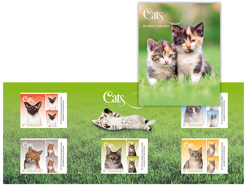 Cat stamp collection - Australia Post - Animal Eyes Photography