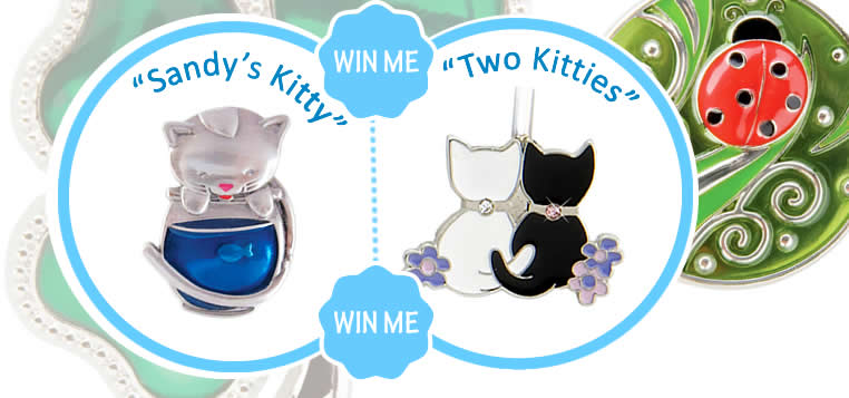 Handbag key finders -Sandy's Kitty - Two Kitties - giveaway