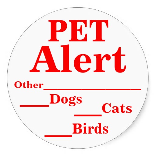 pet alert sticker - fire emergency - how to save a cat in fire